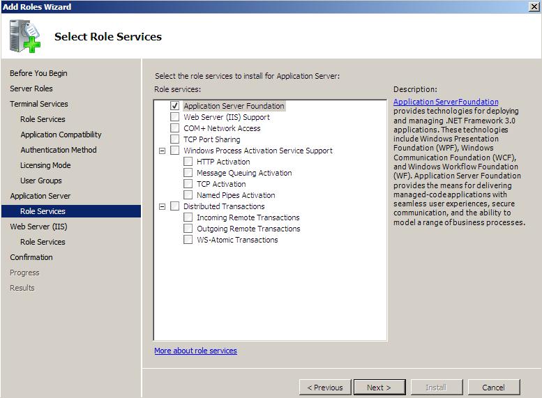 Windows 2008 roles